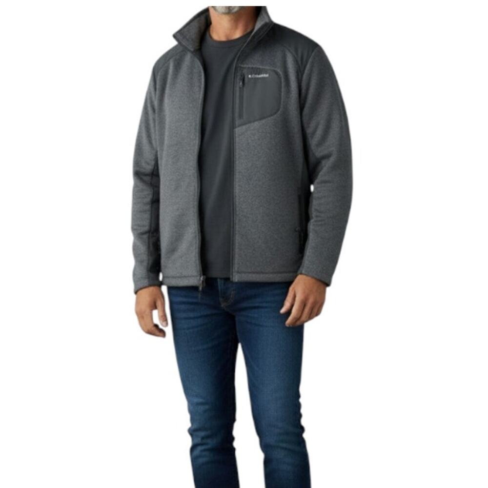 COLUMBIA Interchange Full Zip Jacket Men M Gray Outdoor Athletic Travel Everyday